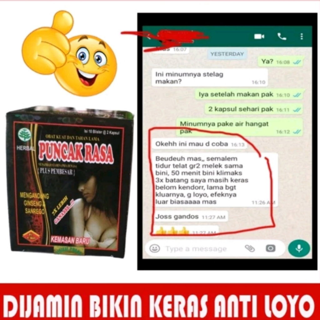 COD 1 box isi 10 sachet Jamu Kapsul Puncak Rasa Original 100% Penambah Stamina Pria Dewasa Asli Kuat