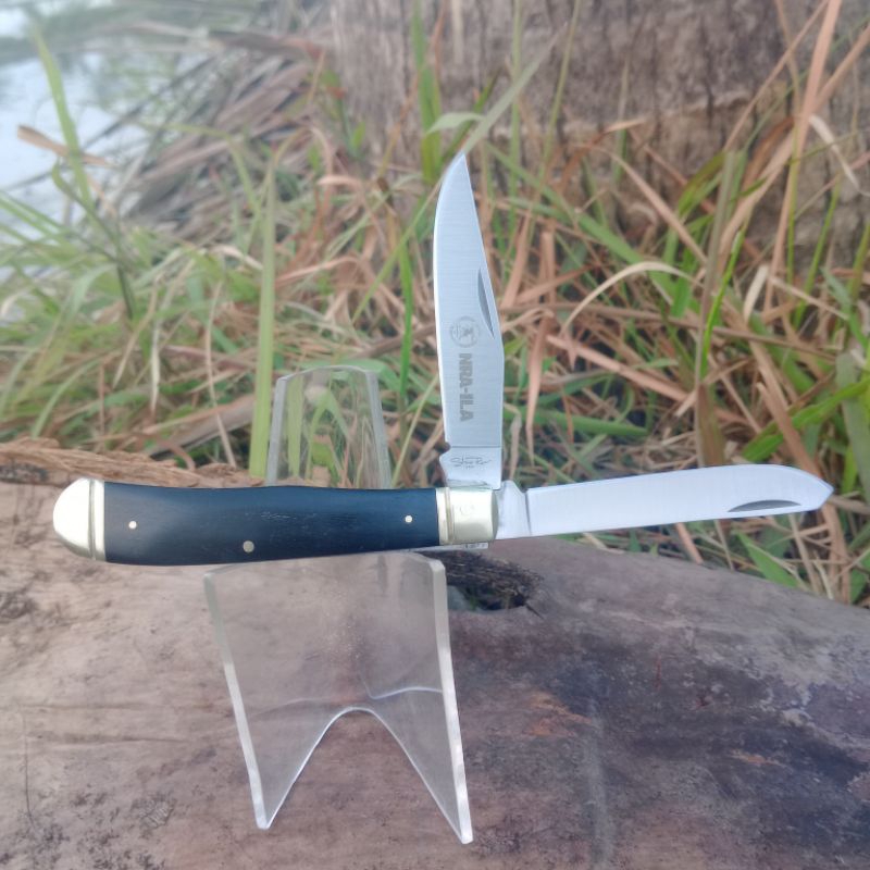 Stone River NRA - ILA Trapper Folding knife bilah dobel spade blade