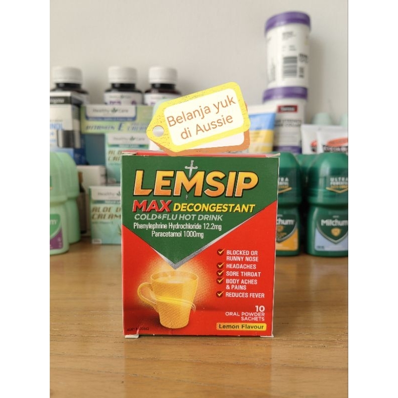 

LEMSIP MAX DECONGESTANT COLD & FLU HOT DRINK - 10 Oral Powder Sachets