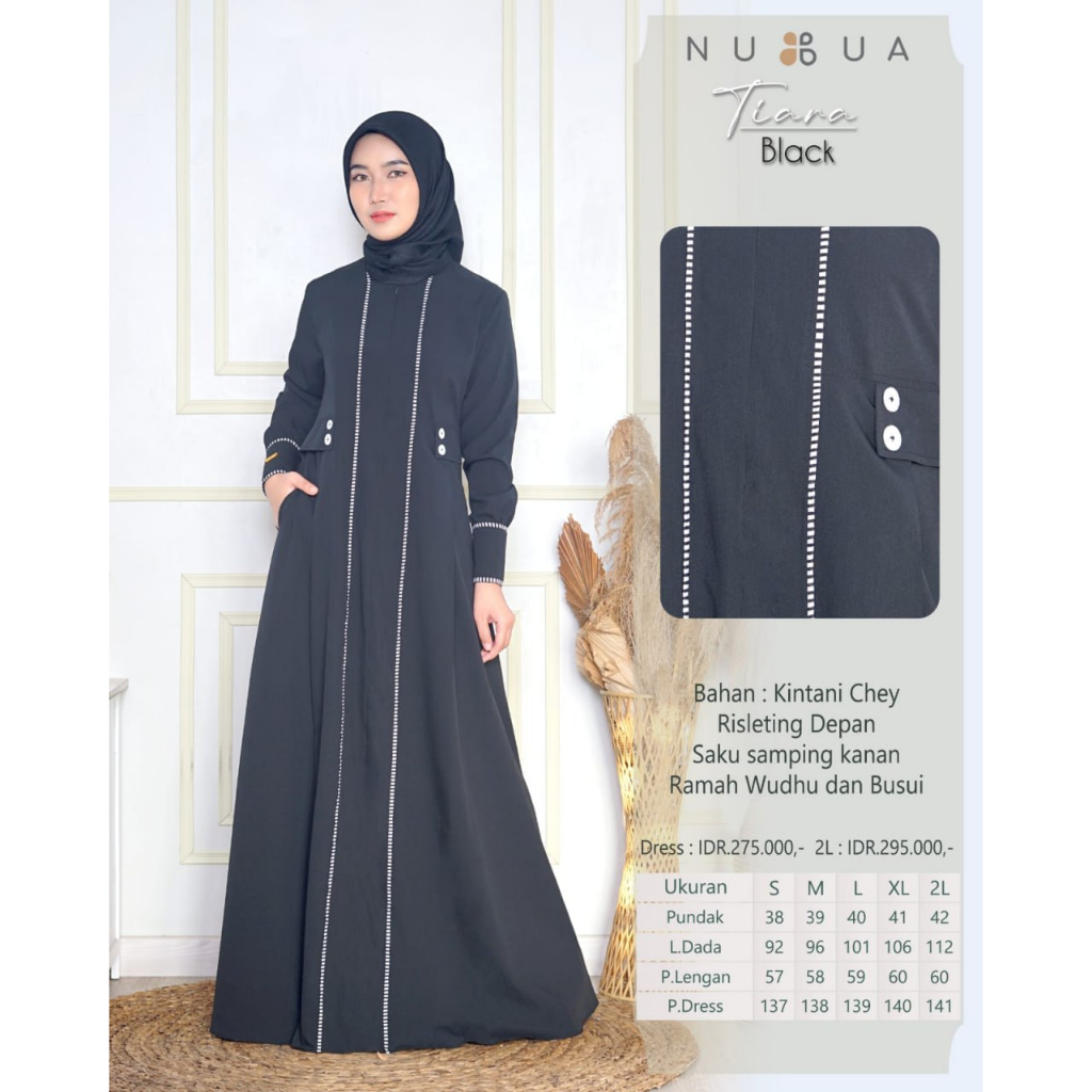 Dress Tiara Nubua Fashion  Muslim - Gamis Pakaian Muslim Wanita