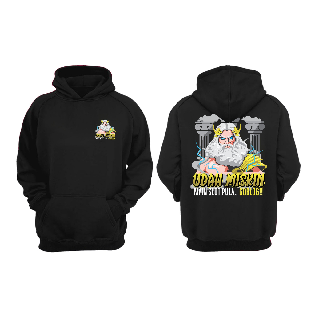 JAKET HOODIE KATA KATA UDAH MISKIN MAIN SLOT BIG SIZE JUMBO
