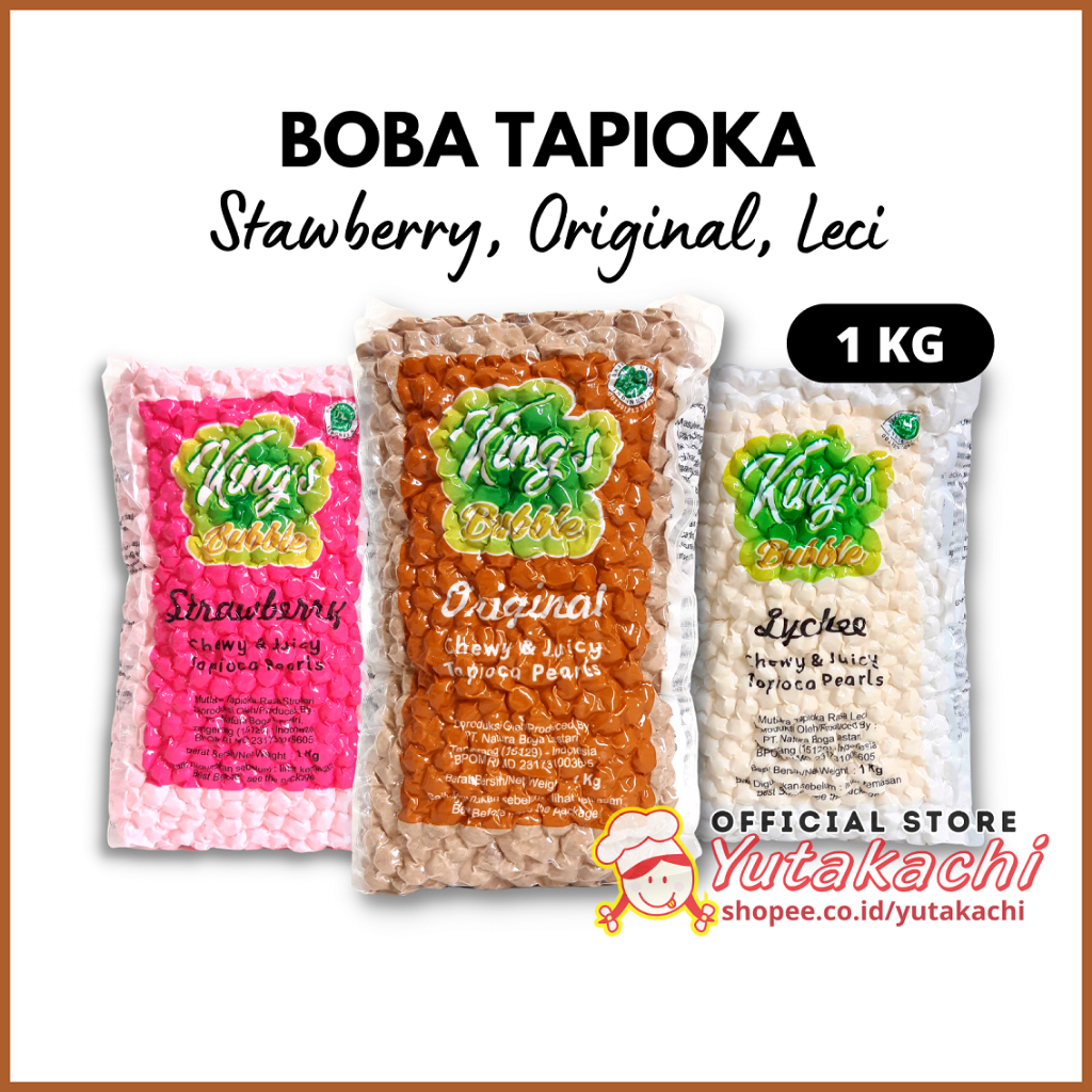 

Topping Boba Tapioka 1KG / Boba Pearl / King's Bubble / Bubble Tea