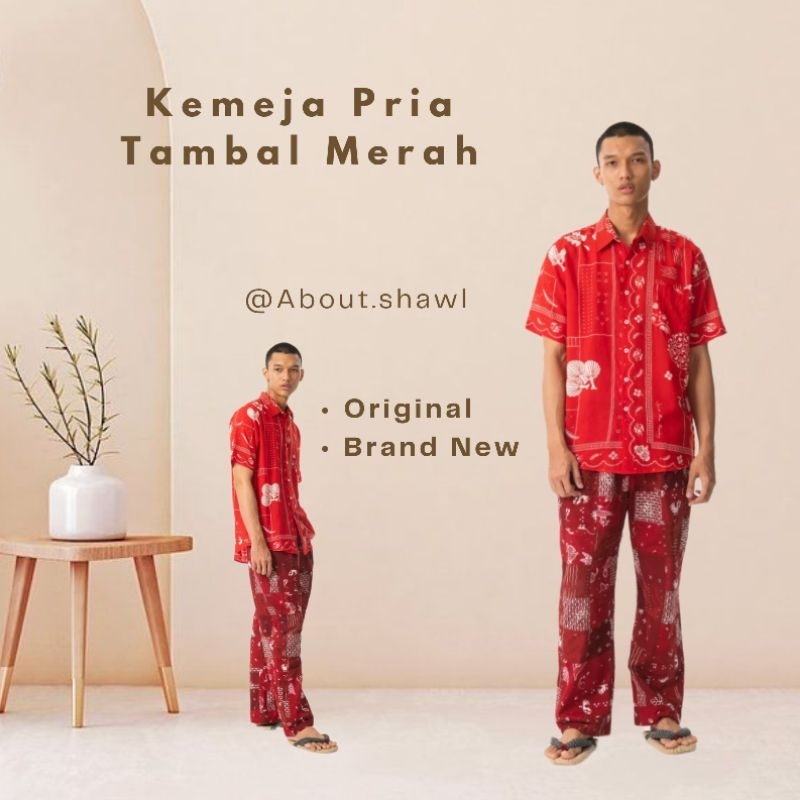 Kemeja Pria Tambal Merah Sejauh Mata Memandang