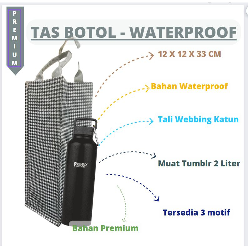 Tas bottle susu tas botol tupperware 2 liter tas air minum 1 liter  Tas botol minum tapperware ori 1