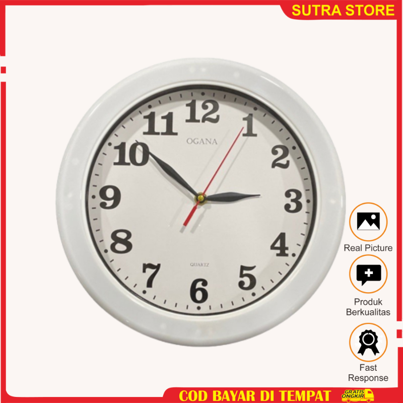 Jam Dinding Besar 30 Cm Putih Terlaris