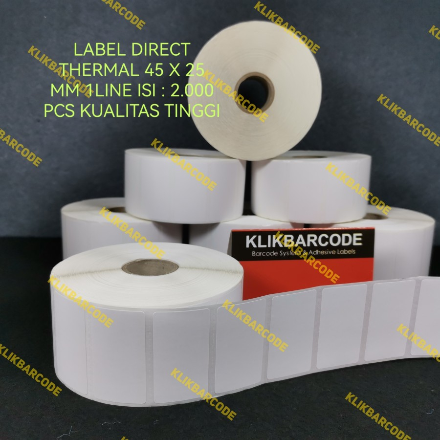 

LABEL STICKER BARCODE THERMAL 45 X 25,45*25,45X25MM,1 LINE @2.000pcs
