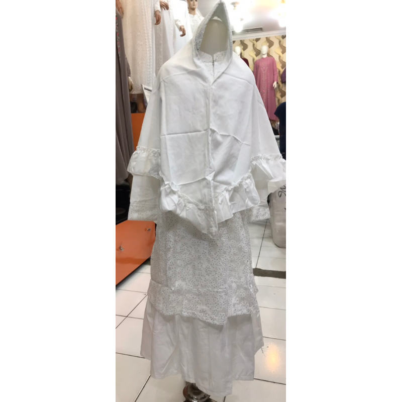 Stelan Gamis anak berbahan ceruty chiffon mix bunga-bunga  502 dengan kualitas import