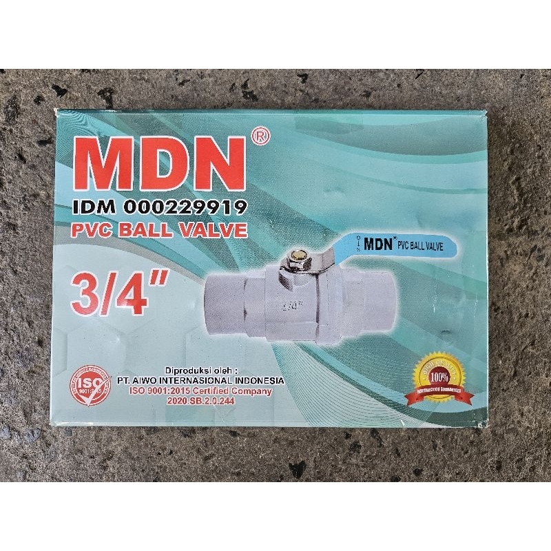 StopKran Ball Valve PVC gagang Besi MDN 3/4 inch (Per Lusin)