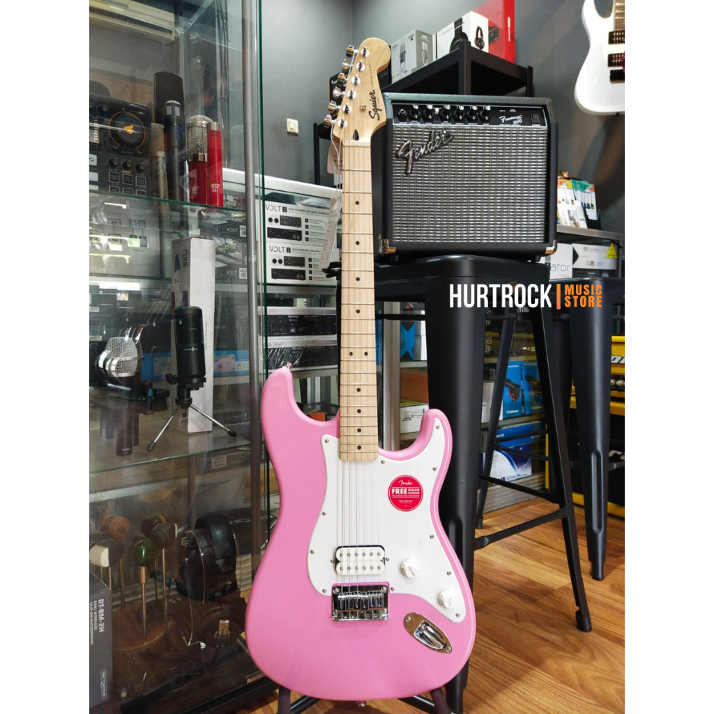 Squier Sonic Stratocaster HT H, Maple FretBoard, Flash Pink