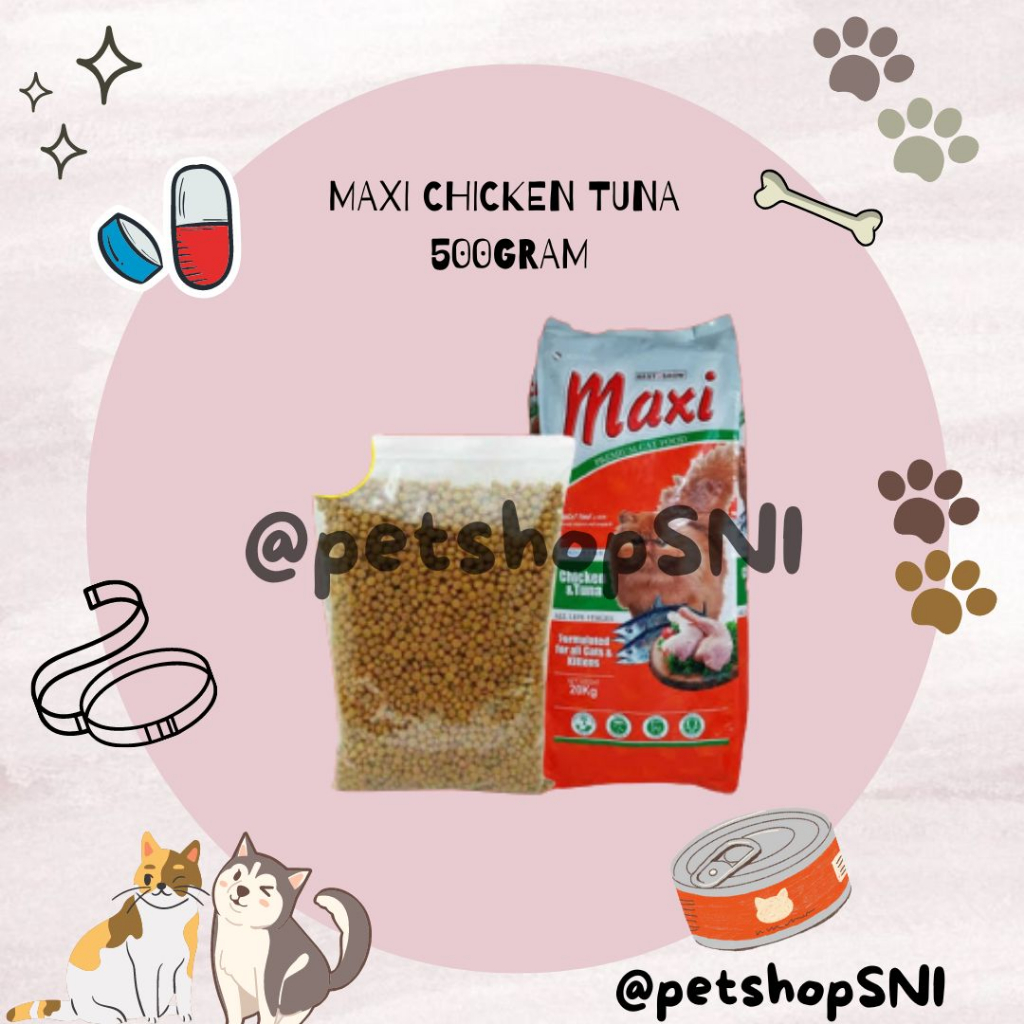 Maxi Chiken tuna 500 Gram Petshop Makanan Kucing Maxi