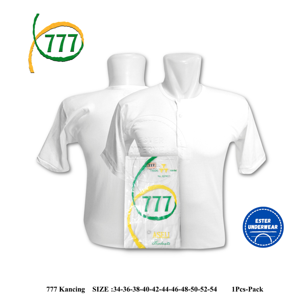 KAOS OBLONG PRIA 777 KANCING OKC 777  ISI 1 Pcs BAHAN KATUN