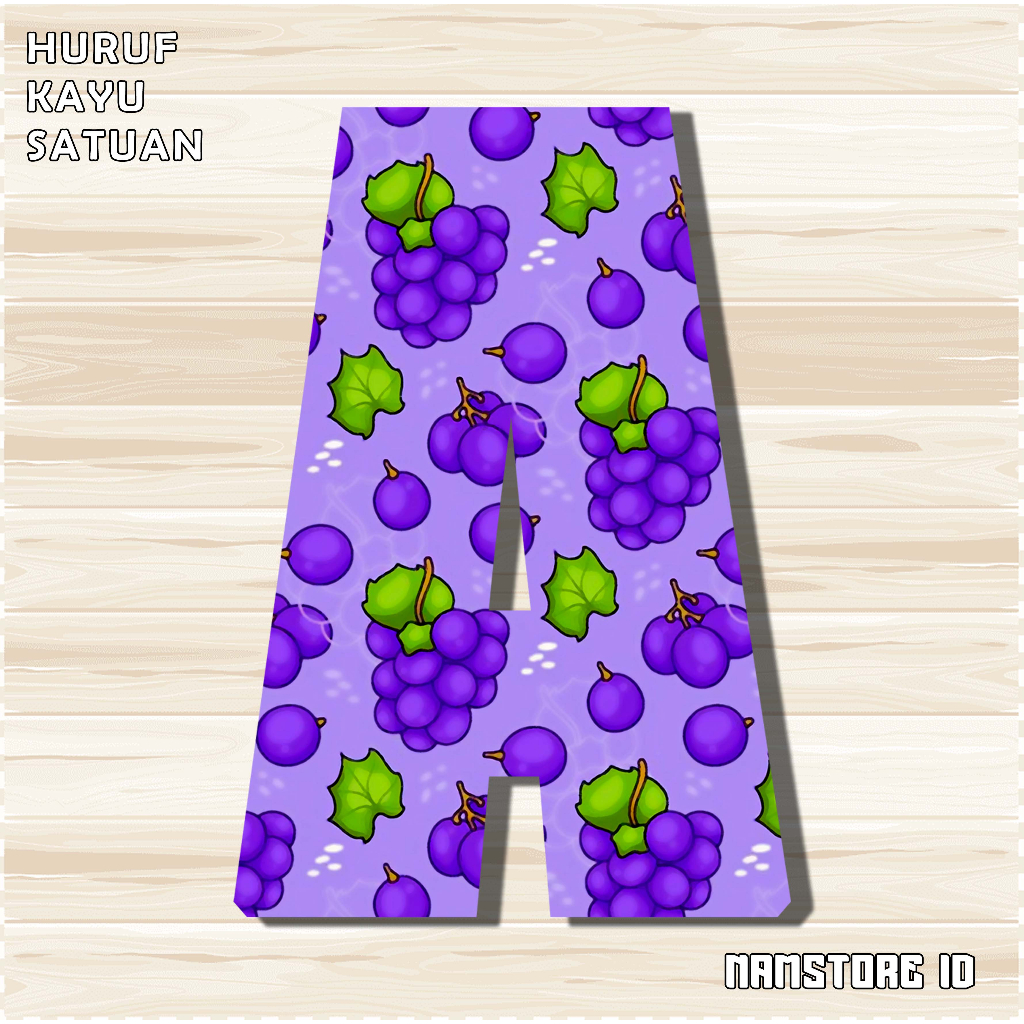 huruf kayu satuan timbul minimalis