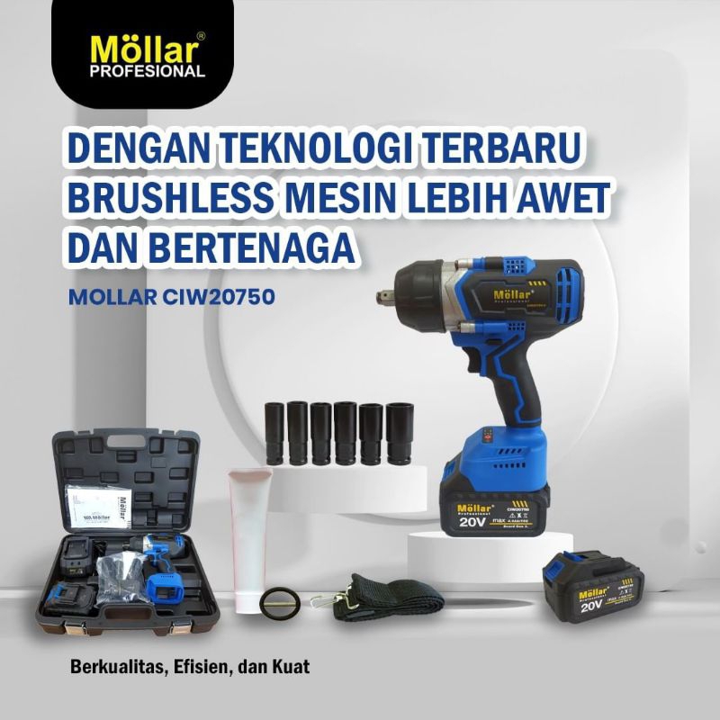 Impact Wrench Mollar 750Nm CIW 20750 BL - Impact pembuka baut Banjarmasin