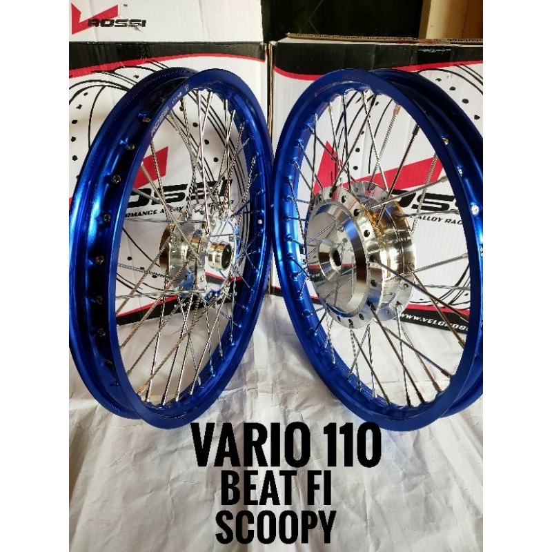 VELG ROSSI ORIGINAL MOTOR VARIO 110 / BEAT FI / SCOOPY/ GENIO / SPACY/ BEAT KARBU - TROMOL SET JARI 