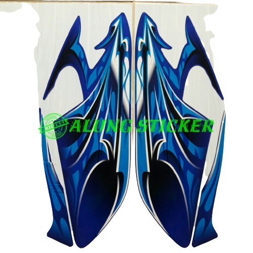 STRIPING STIKER LIS LES BODY MOTOR RX KING 2006 BIRU