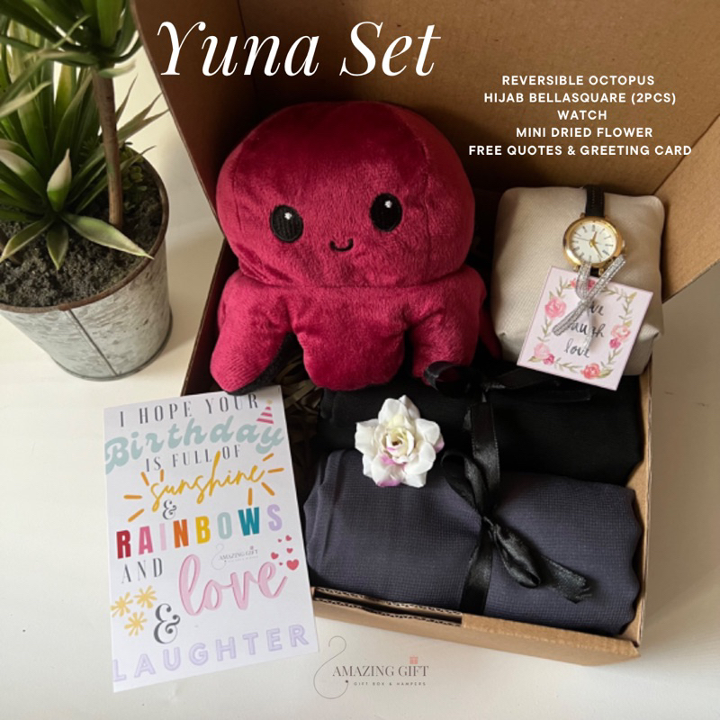 YUNA SET / Kado Jam Tangan Hijab Ulang Tahun Cewek / Hampers Cewek Ultah / Hadiah Ulang Tahun / Gift