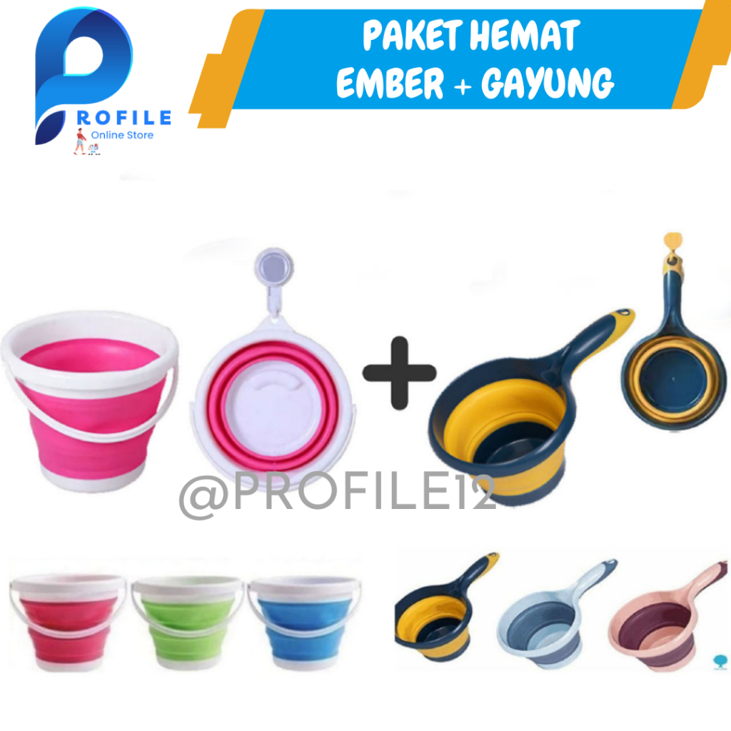 GARANSI (COD) PAKET HEMAT EMBER LIPAT PORTABLE + GAYUNG LIPAT PORTABLE EMBER GAYUNG SERBAGUNA