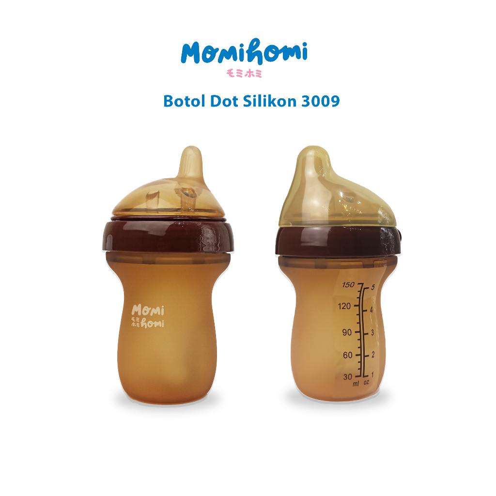 Momi Homi 3009  Premium Botol Dot Silikon 150ml  Botol Susu Bayi  Wide Neck Silicone Food Grade Tahan Panas Sudah BPA FREE