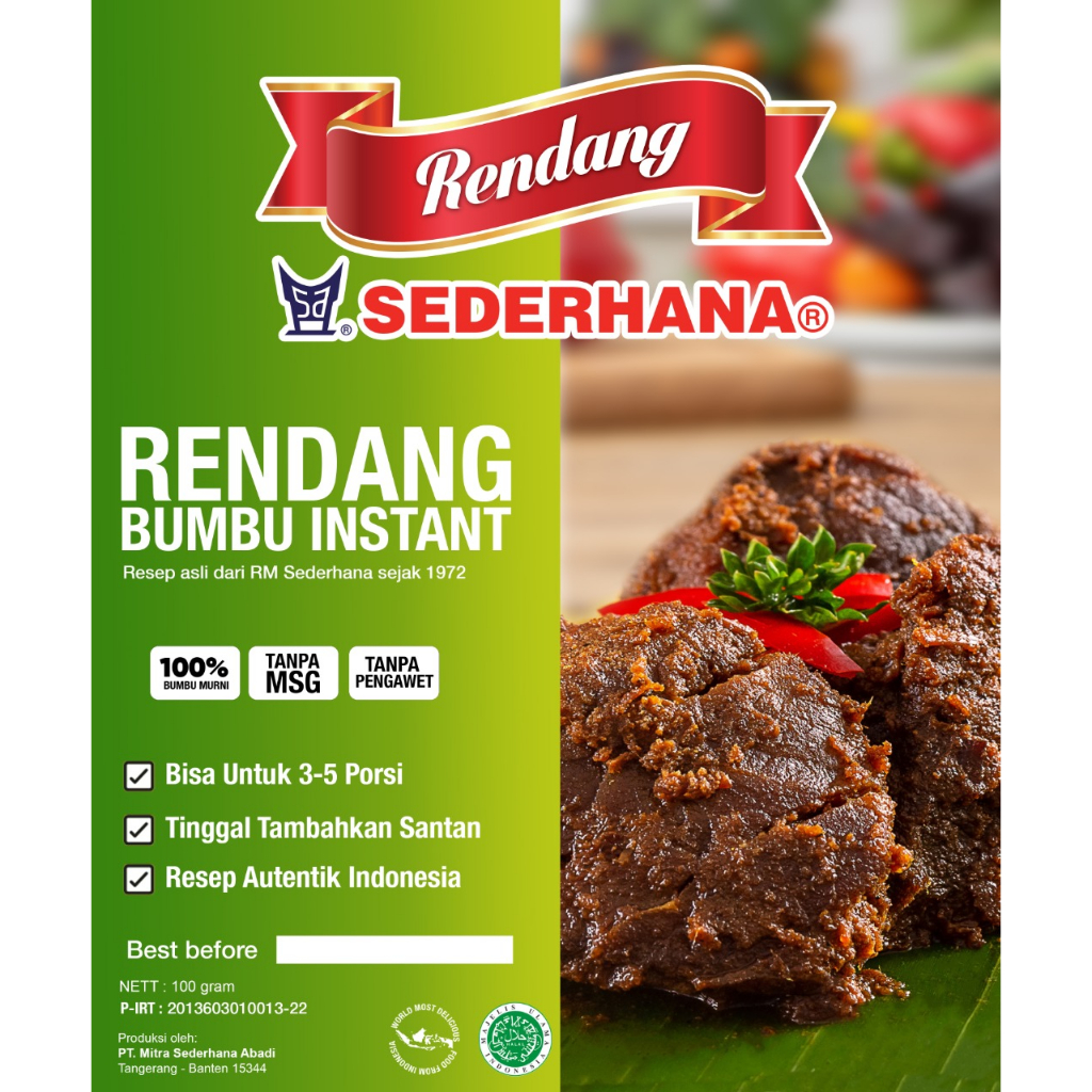 

Rendang Sederhana - Bumbu Rendang Instan 100 gr
