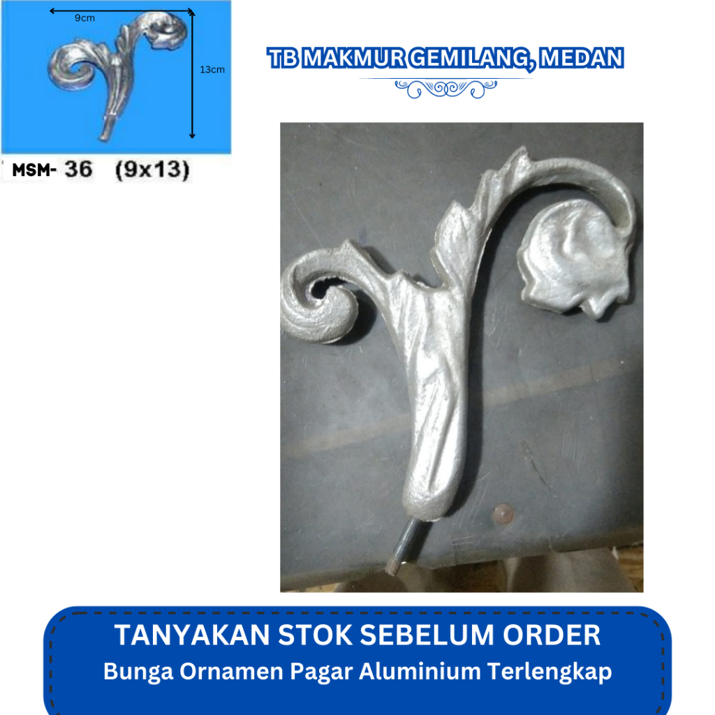 Ornamen/Bunga Pagar Aluminium 36