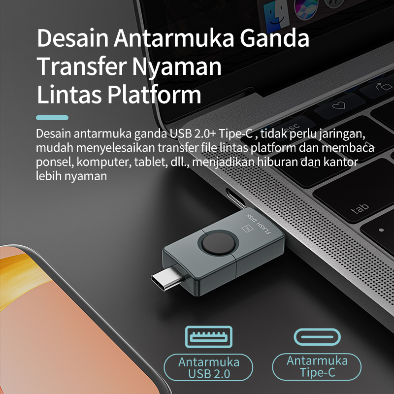 [HOT]BASIKE Flashdisk OTG Type C 128GB/256GB/64GB 240MBps High-Speed Reading for Komputer dan Ponsel-1
