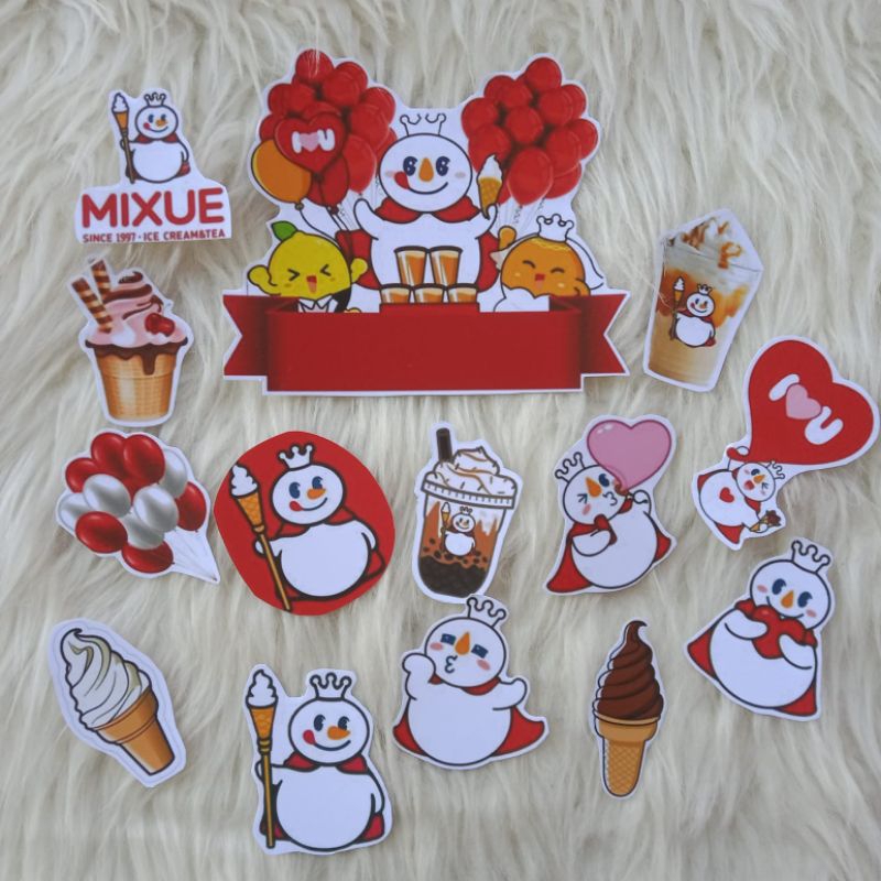 TOPPER KARAKTER MIXUE/HIASAN KUE ULANG TAHUN/MURAH