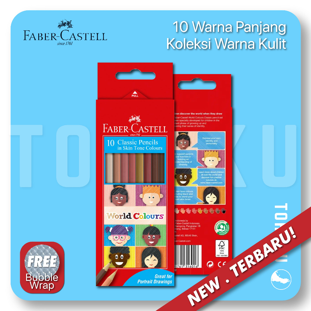 

Faber-Castell Pensil Warna Kulit 10 Warna | Skin Tone Colors