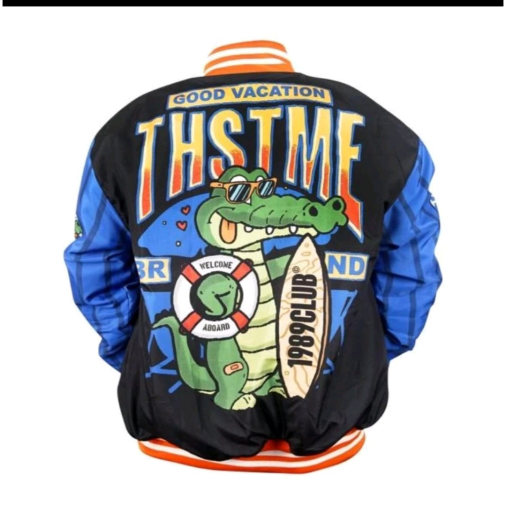 THISTIMEBRAND JACKET VARSITY CROCODILE GREEN