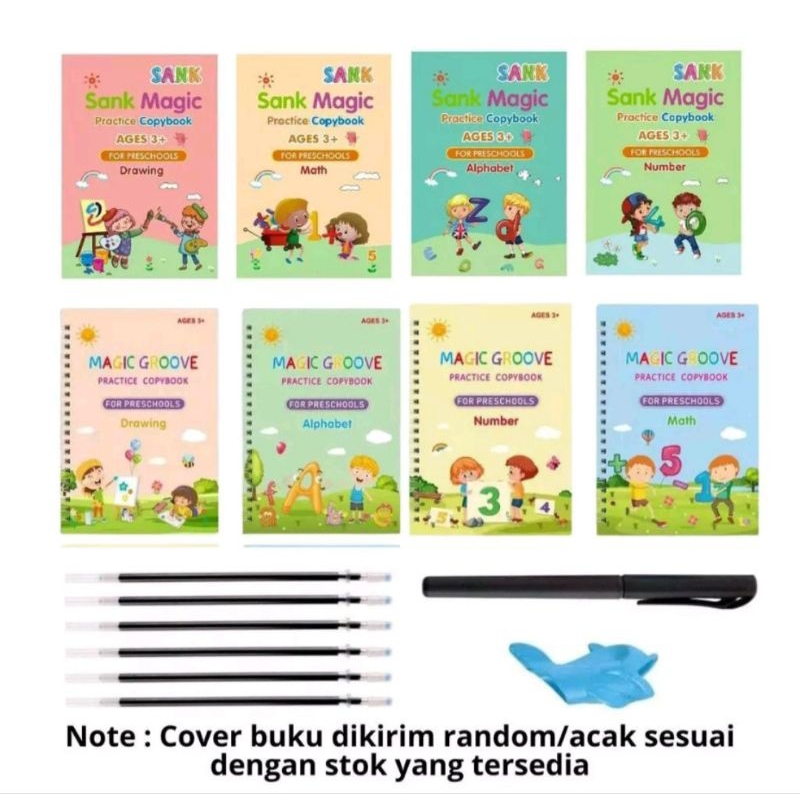 SANK MAGIC BOOK BUKU AJAIB BELAJAR MENULIS ANAK 1 SET ISI 4 BUKU + PULPEN