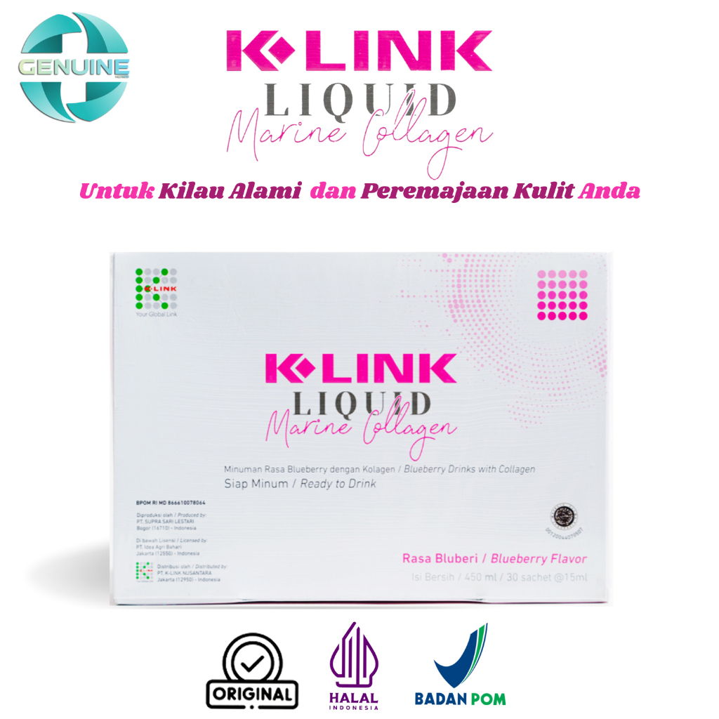 K-Link Liquid Marine Collagen 30 Sachet @ 15ml | Klink Marine Kolagen | ORIGINAL K LINK