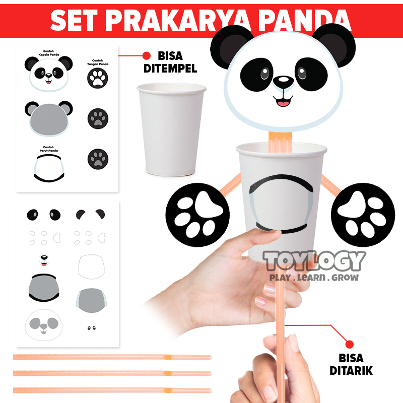 Mainan Edukasi Anak Kerajinan Tangan Menggunting Diy Wayang Panda Prakarya Gelas Kertas Sd Tk Paud