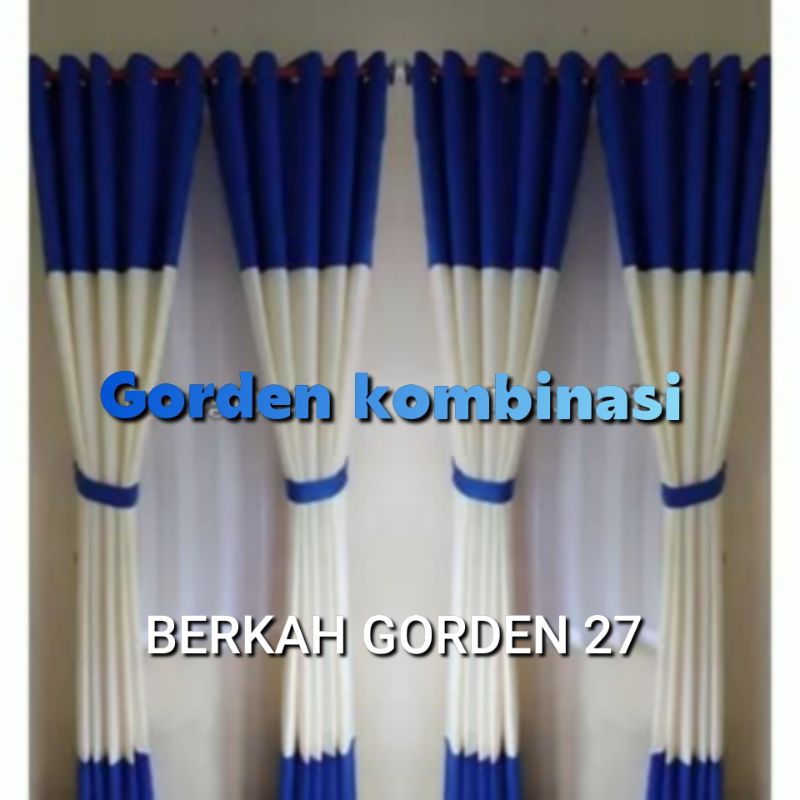 gorden Poni Smokring Polos embosTebal Jendela Pintu Kamar Tidur Gorden Pintu Ruang Tamu Mewah Panjan