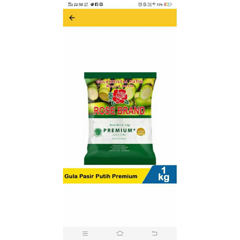 

gula rosebrand kuning dan hijau 1kg
