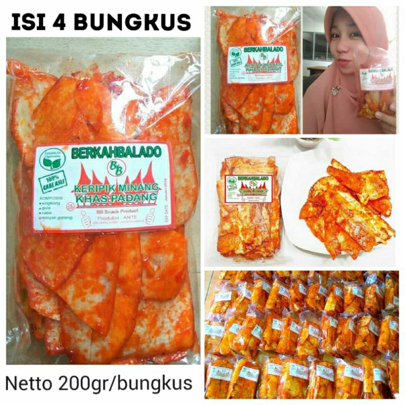 

Paket Spesial 4 bks Keripik singkong balado khas padang halal