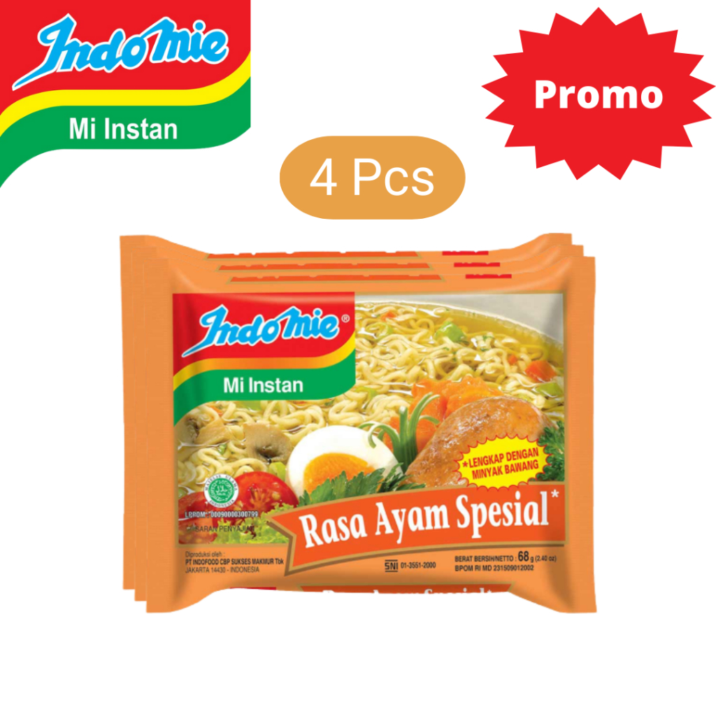 

Paket 4 Indomie Kuah Ayam Spesial 75 Gr