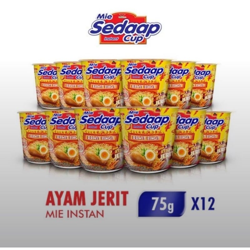 

Sedaap Cup Mie Instan Ayam Jerit 75 gr 1 Dus 12 Pc