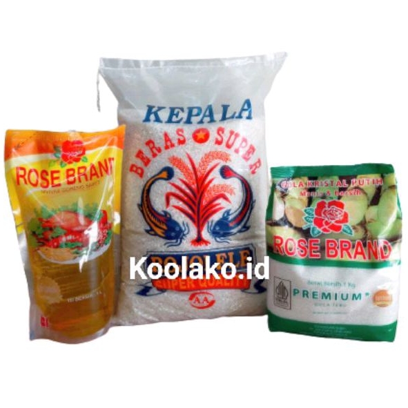 

SEMBAKO - Paket Sembako Beras 5 kg minyak 1 liter Gula 1 kg