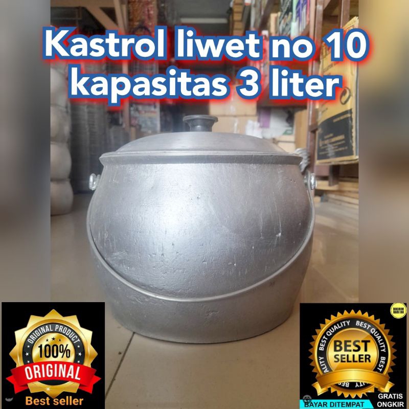 kastrol nasi  liwet 3 liter tebal no 10 alumunium cor cap bintang satu