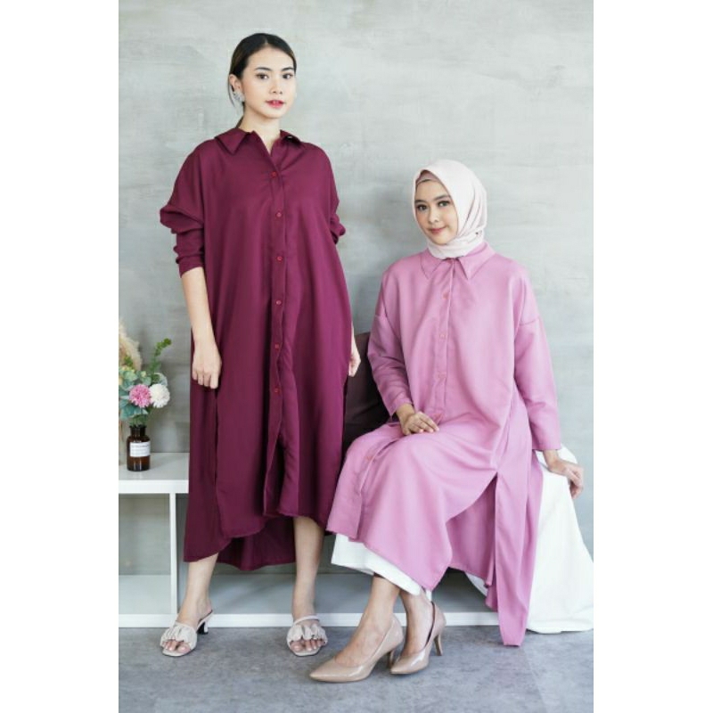 Esential Crinkle Tunik | Midi Dress |Tunik