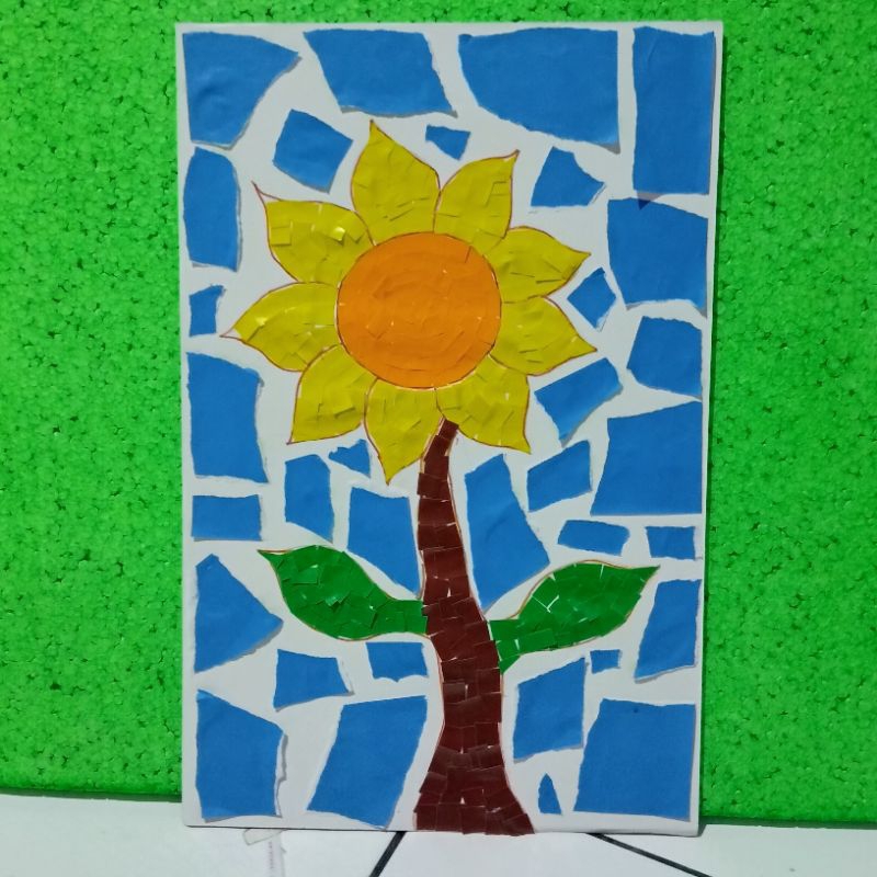 kolase kertas kolase hewan kolase dari kertas mozaik dari kertas mozaik / montase DIY kolase