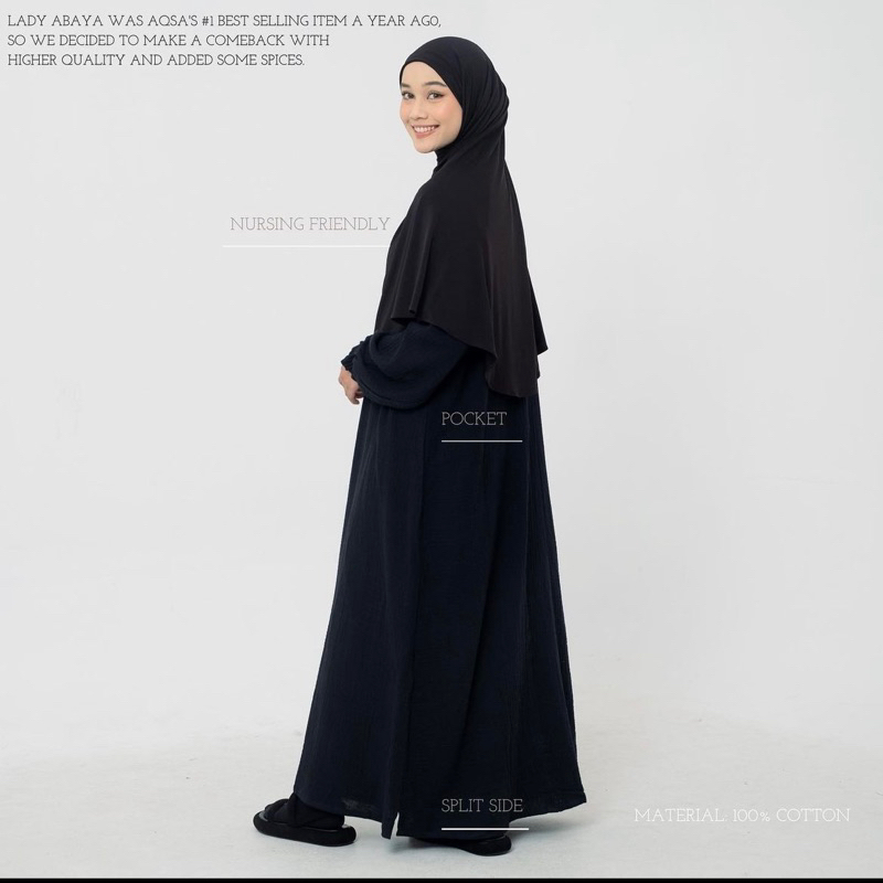 lady abaya 2.0 by aqsamodestwear