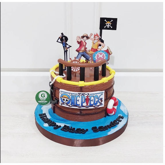 

CAKE TEMA ONE PIECE UK 15CM / KUE ULANG TAHUN CUSTOME