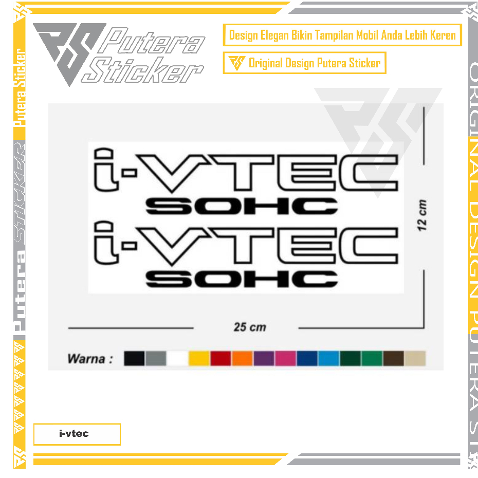 sticker cutting i-vtec sohc sticker mobil i-vtec sohc