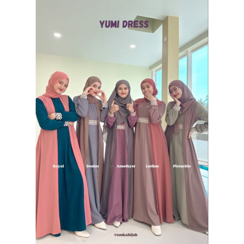 READY Gamis Yumi Dress By Emka hijab - Material Queen Alexandria HQ