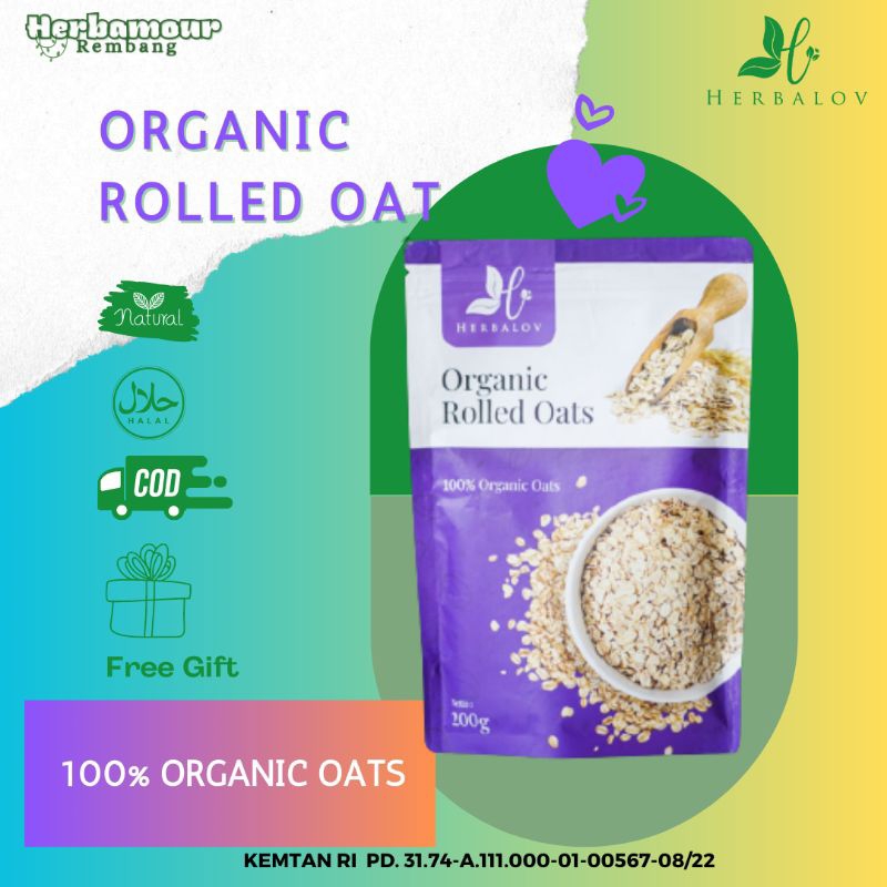 

ORGANIC ROLLED OATS 100℅ ORGANIC OAT HWRBALOV DIET ALAMI SEHAT