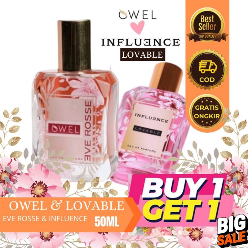 Parfume Influence Lovable & Owel Eve Rosse Minyak Wangi Wanita Tahan Lama