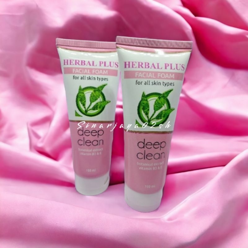FACIAL FOAM HERBAL PLUS DEEP CLEAN 100ML ORIGINAL BPOM