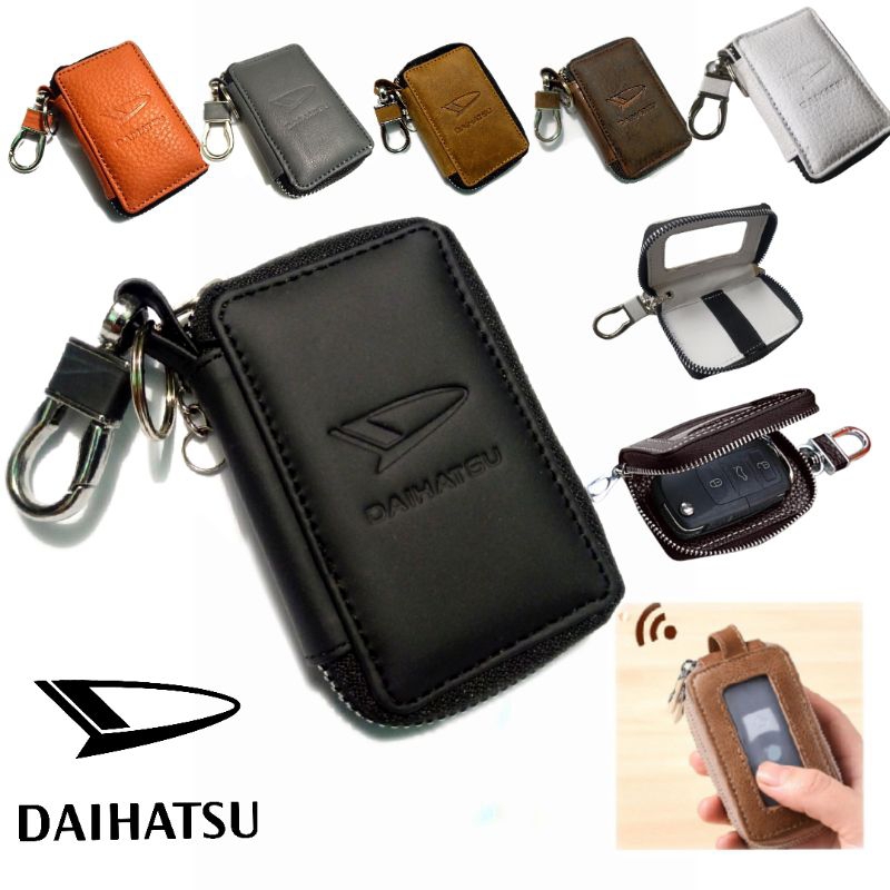 dompet kunci remote keyless Daihatsu kulit asli transparan dompet STNK kulit