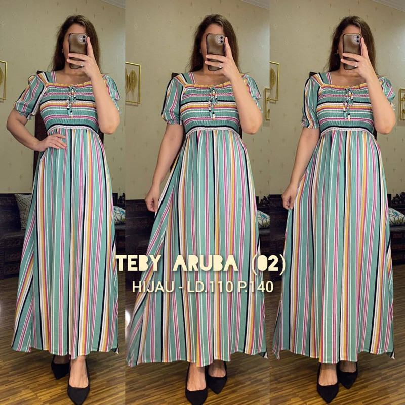 Daster Arab Teby ARUBA Dress Rayon Smoke Sabrina Flowy Super Klok