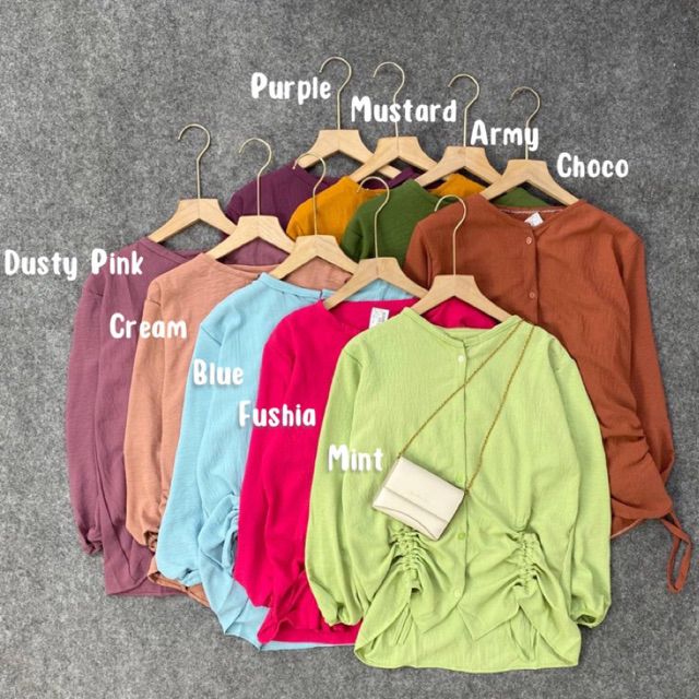 BLOUSE WANITA / BLOUSE KEKINIAN / KEMEJA SERUT / KEMEJA KERJA / KEMEJA CRINKLE / BLOUSE CRINKLE ball